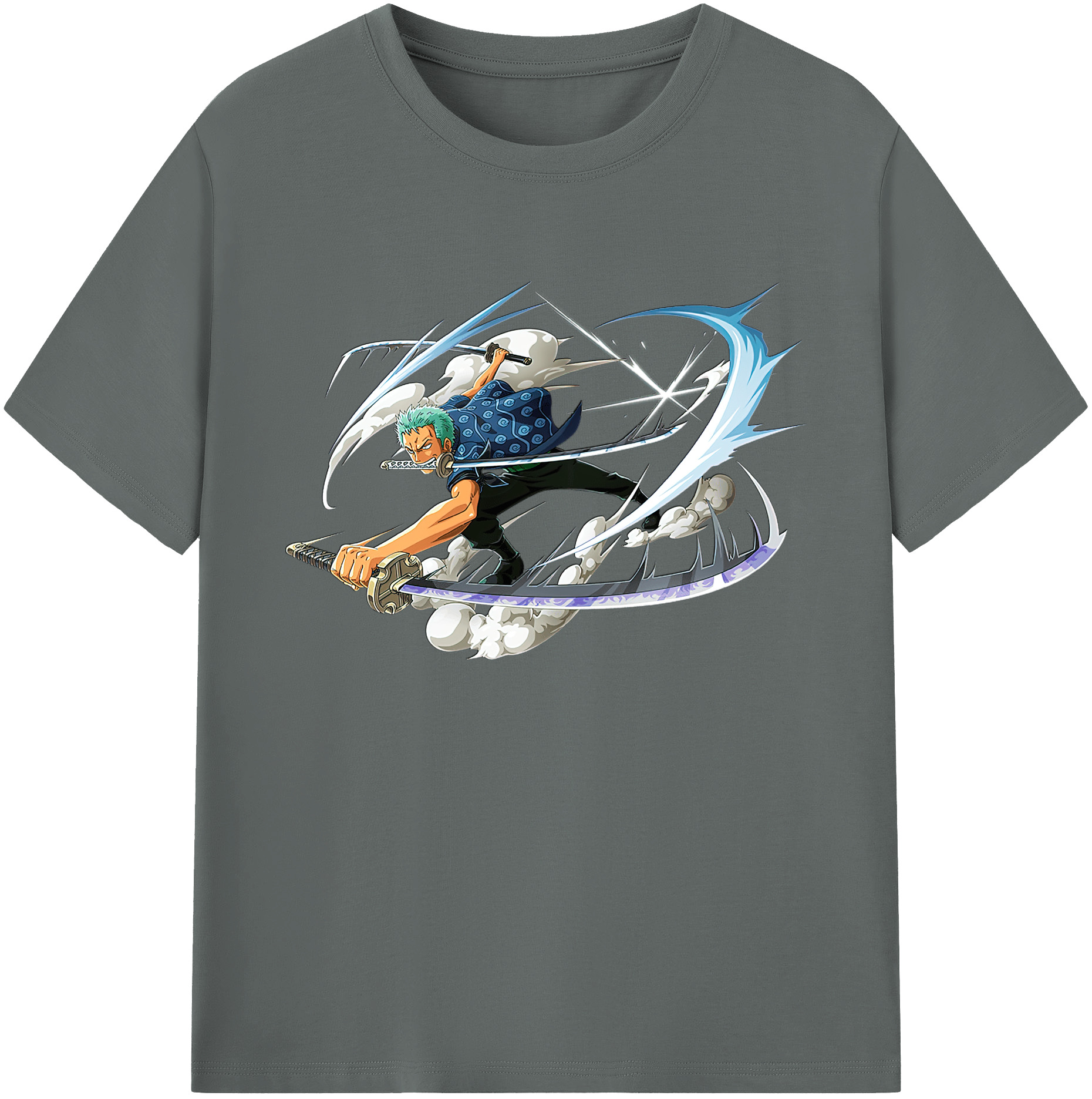 ワンピース ロロノア・ゾロ ONE PIECE Roronoa Zoro 綿100％ メンズ半袖Tシャツ｜肌触りやわらか＆通気性